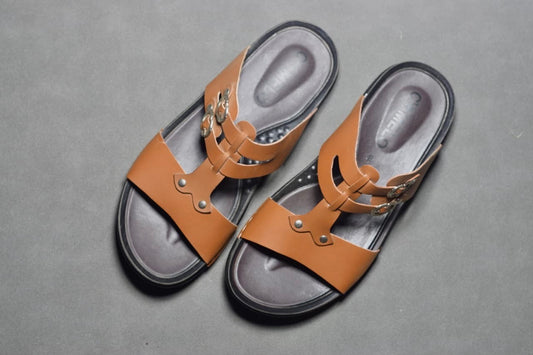 MASTARD LEATHER CAMELO SLIPPERS