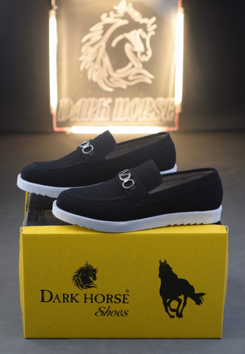 BLACK SUEDE GREY SOLE CHUNKY SHOES