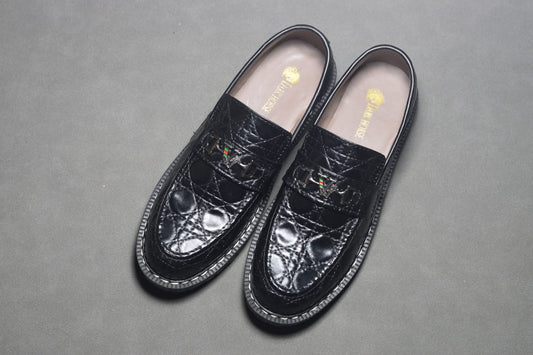 BLACK LIGHT SHINE CHUNKY DERBY SHOES