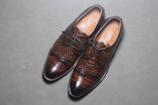 BROWN PRINTED BROGUE SHOE