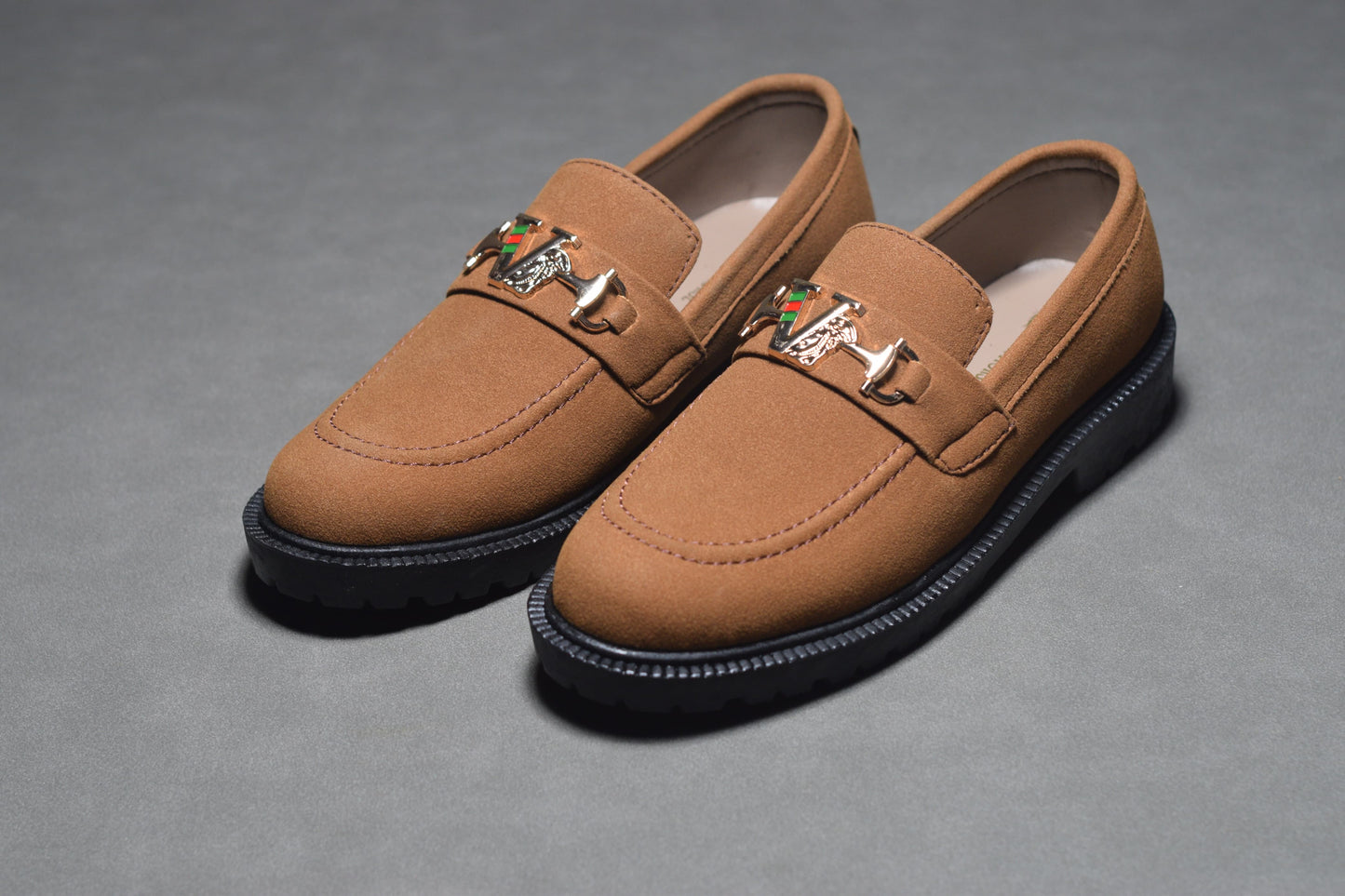 MASTARD SUEDE CHUNKY DERBY SHOES