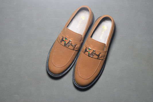 MASTARD SUEDE CHUNKY DERBY SHOES