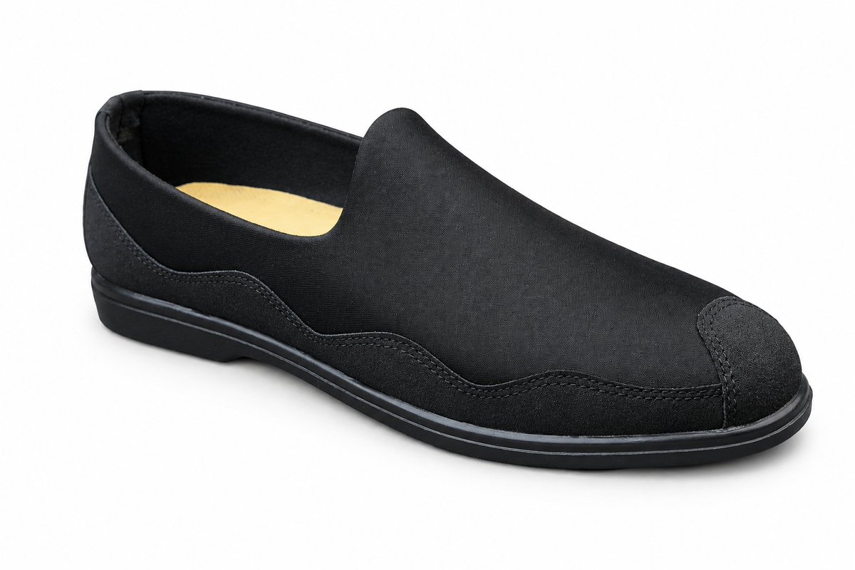 BLACK COMFORTABLE, STYLISH AND MEDICATED SHOES RUBBER SOLE A1700