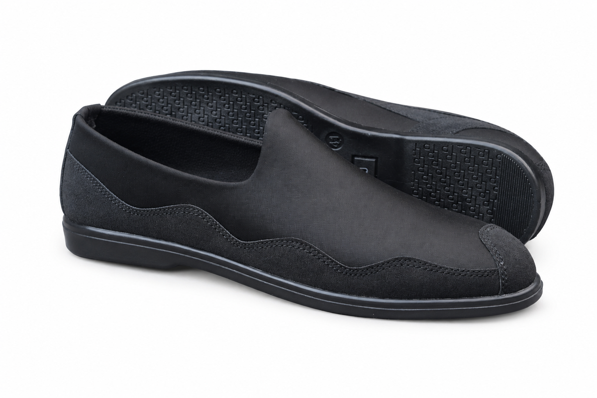 BLACK COMFORTABLE, STYLISH AND MEDICATED SHOES RUBBER SOLE A1700