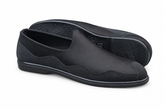 BLACK COMFORTABLE, STYLISH AND MEDICATED SHOES RUBBER SOLE A1700