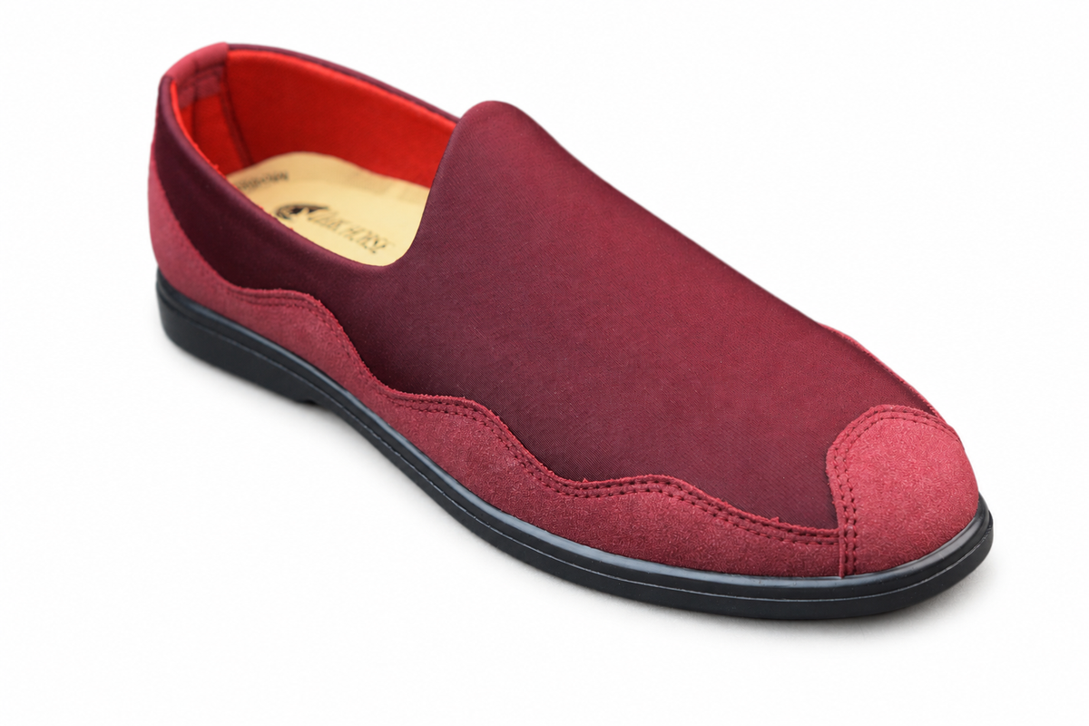 MEROON COMFORTABLE, STYLISH AND MEDICATED SHOES RUBBER SOLE A1700