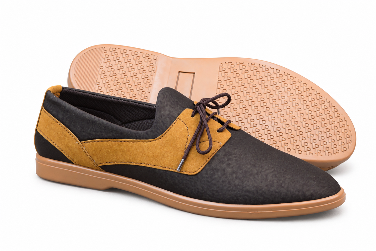 MASTARD LACE-UP COMFORTABLE, STYLISH AND MEDICATED SHOES RUBBER SOLE 1701