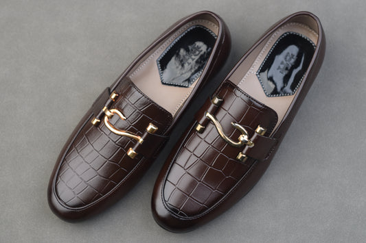 BROWN S CHAIN PRINTED AND PLAIN LOAFERS