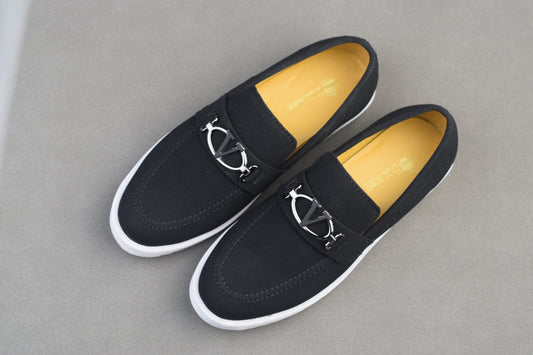 BLACK  SUEDE GREY SOLE CHUNKY SHOES