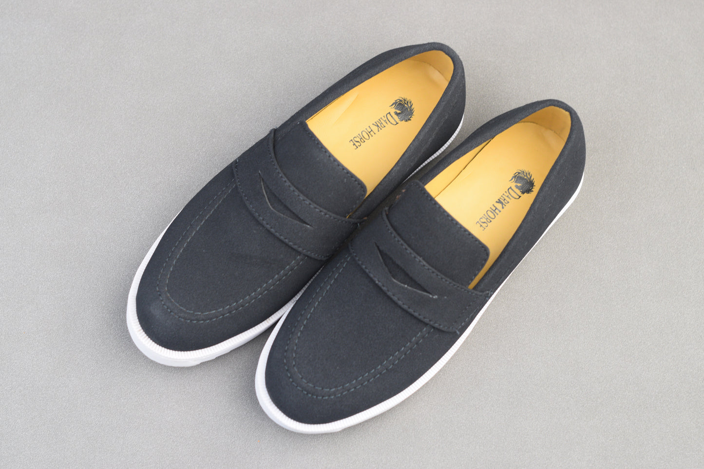 BLACK SUEDE GREY SOLE CHUNKY SHOES