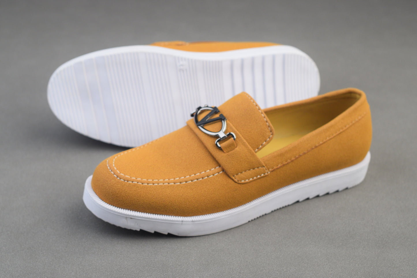 MASTARD SUEDE GREY SOLE CHUNKY SHOES