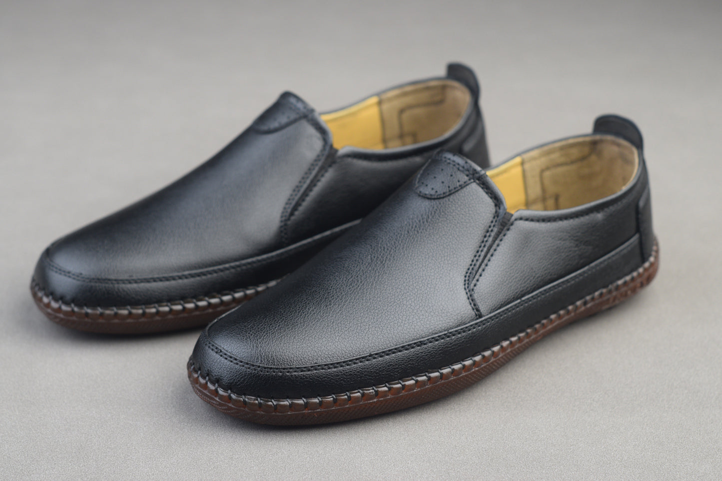 MEDICATED BLACK PURE JOB HAND STICH  SHOES