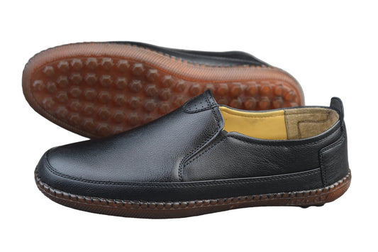 MEDICATED BLACK PURE JOB HAND STICH  SHOES A3010