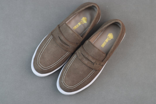 BROWN SUEDE GREY SOLE MOCCAINS