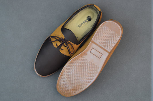 MASTARD LACE-UP COMFORTABLE, STYLISH AND MEDICATED SHOES RUBBER SOLE