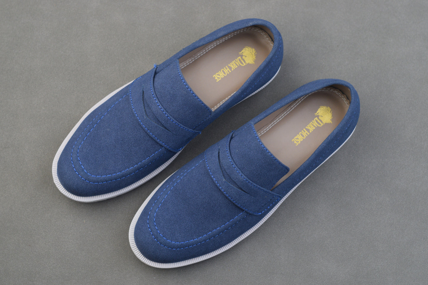 BLUE SUEDE GREY SOLE CHUNKY SHOES