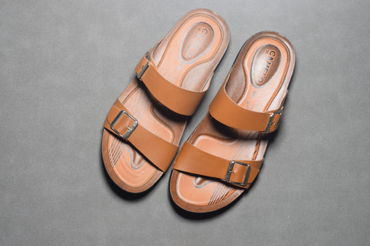 MASTARD LEATHER CAMELO SLIPPERS