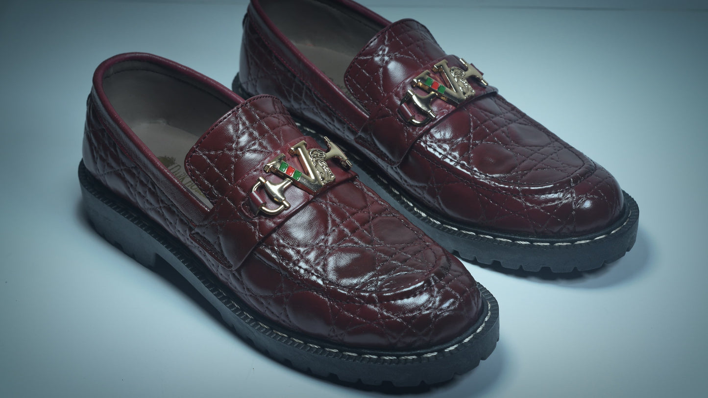 MAROON JOBLET CHUNKY DERBY SHOES